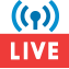 A "LIVE" broadcast icon with a signal wave symbol and a red banner.